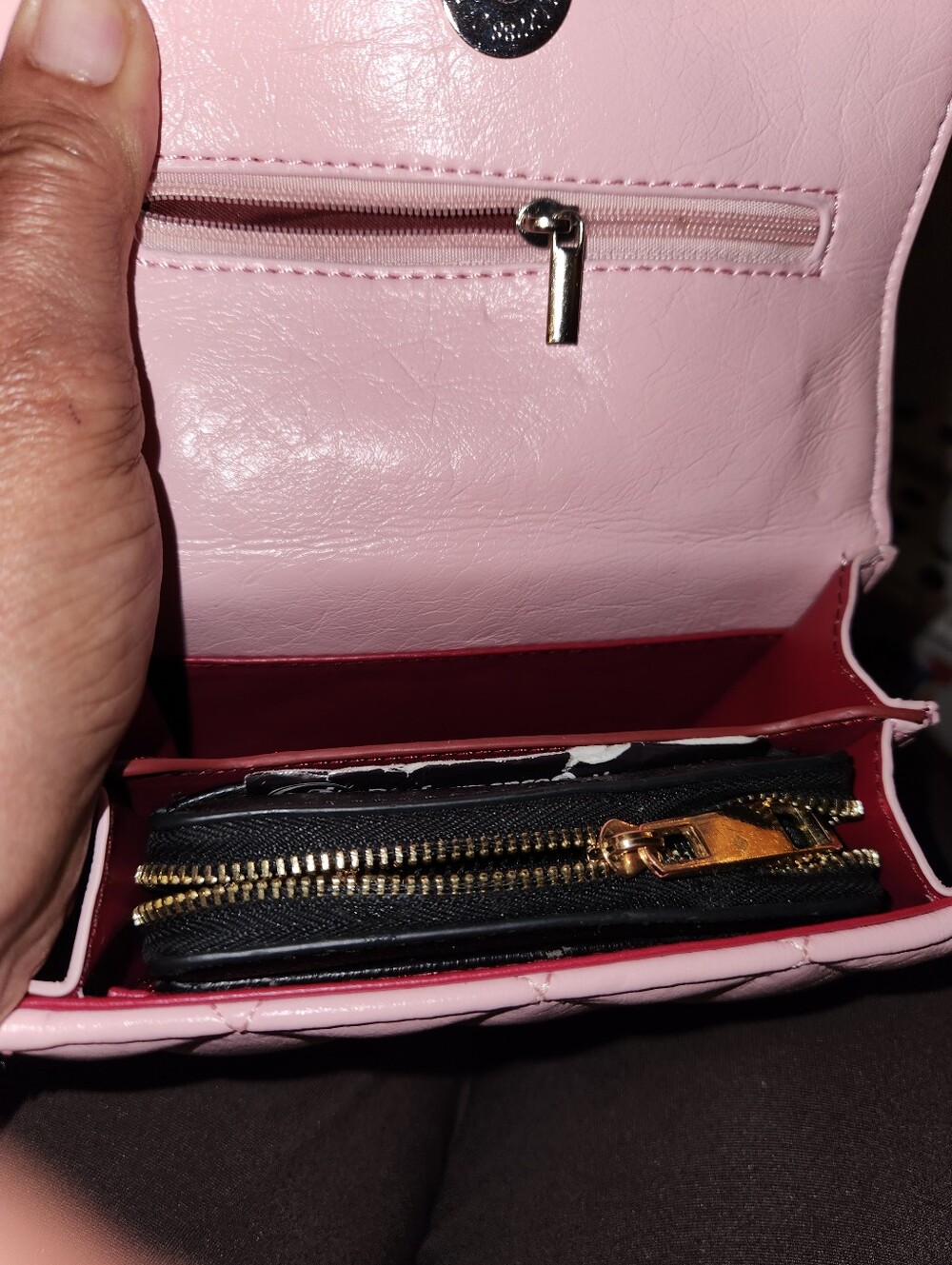 Pink Quilted Chain Shoulder Bag - Unbranded - Picture 7 of 9